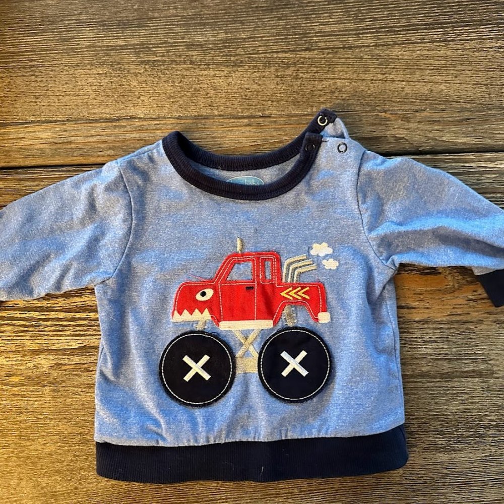 Bon Bebe Monster Truck Long Sleeve Shirt - 3-6M